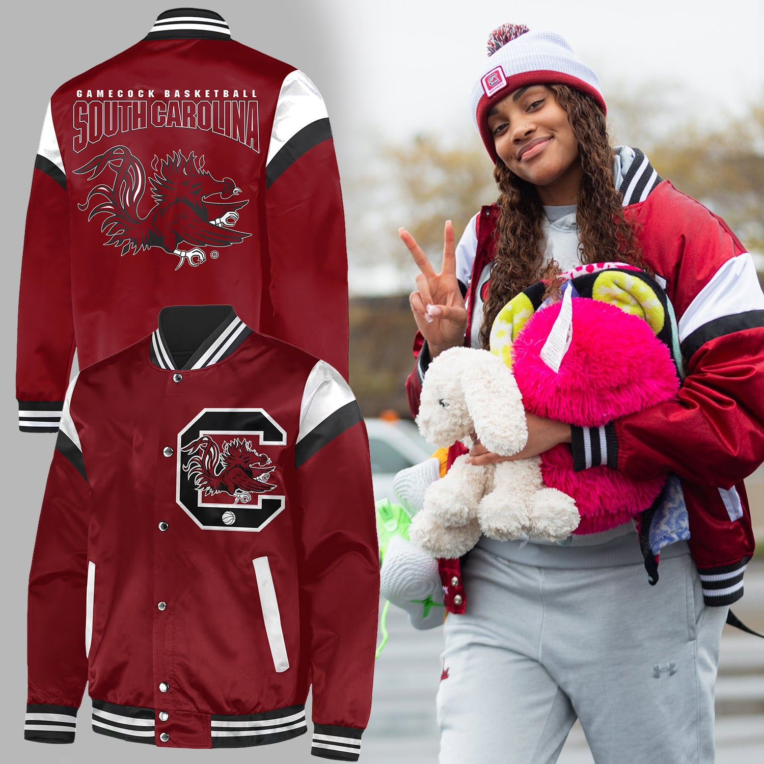 South Carolina Gamecocks Women's Basketball Bomber Jacket NCAA SC Gamecocks Merch