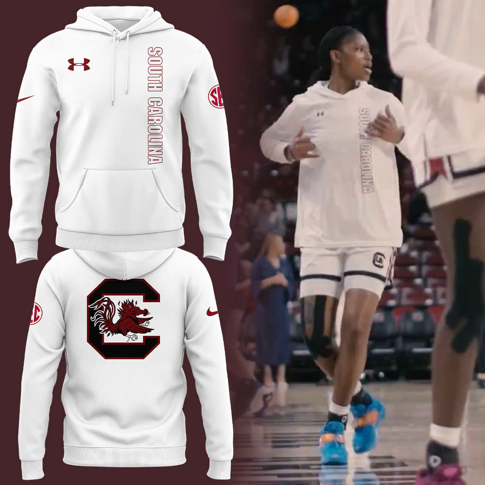 South Carolina Gamecocks Women's Basketball Hoodie White SC Gamecocks Fan Apparel