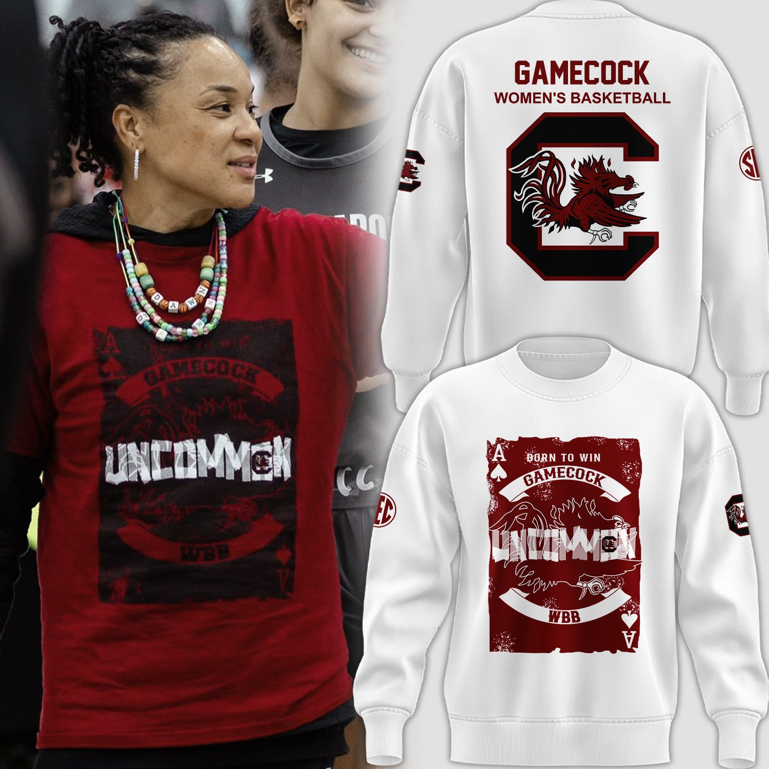 South Carolina Gamecocks Women's Basketball Uncommon Sweatshirt Born To Win WBB Merch
