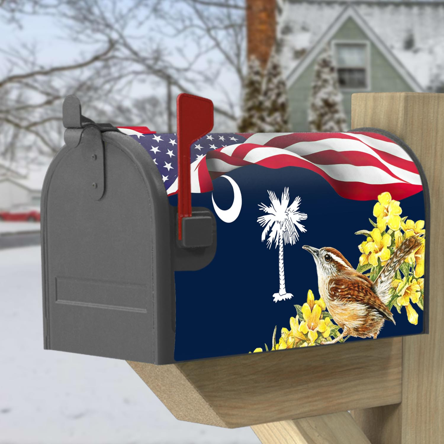 South Carolina Garden Flag Amp Mailbox Cover Carolina Wren With Yell House Decor