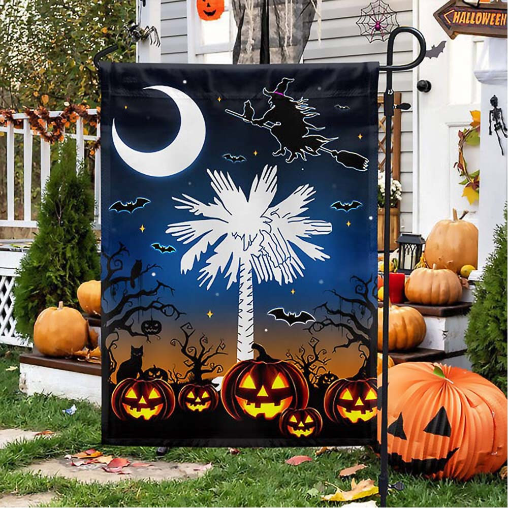 South Carolina Halloween Flag Palm Tree and Witchcraft Halloween Flag Perfect Gift For Decoration In House
