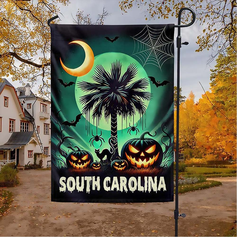 South Carolina Halloween Pumpkin Spooky Flag Best Gift For Friends and Family on Halloween Day
