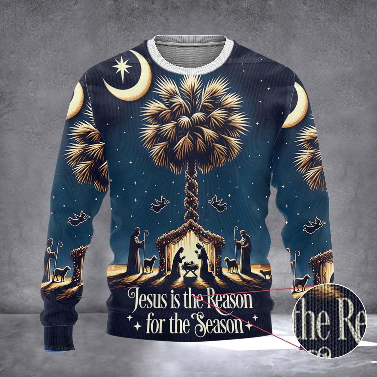 South Carolina Nativity Of Jesus Ugly Christmas Sweater Jesus Is The Reason For Reason South Carolina Nativity Of Jesus Ugly Christmas Sweater Jesus Is The Reason For Reason