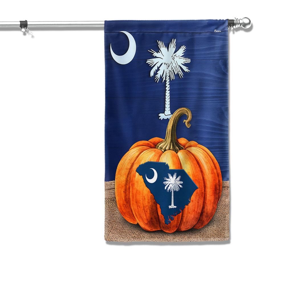 South Carolina Pumpkin Fall Halloween Thanksgiving Flag