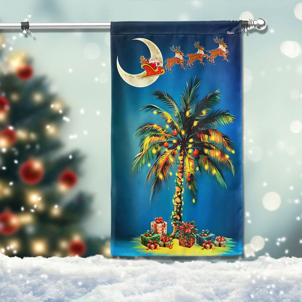 South Carolina Santa Christmas Palmetto Tree Christmas Flag