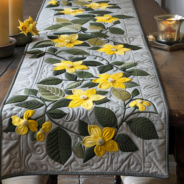 South Caroline Jasmine Quilted Table Runner Christmas Table Runner Decor Good Family Gifts
