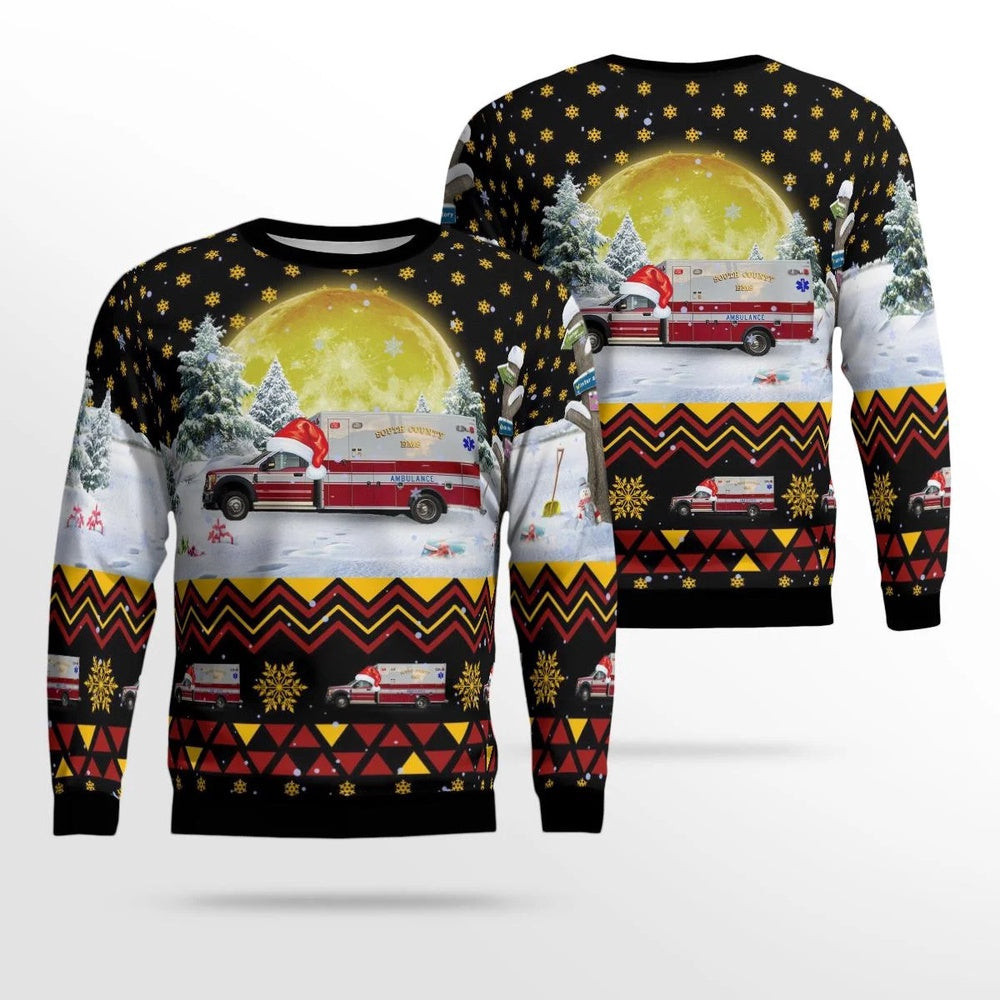 South County EMS South Deerfield Massachusetts Christmas AOP Ugly Sweater Unisex Christmas Gift