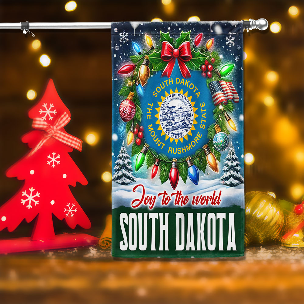 South Dakota Christmas Joy To The World Flag