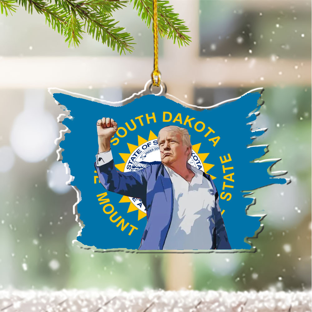 South Dakota for Trump 2024 Ornament Shape Pro-Trump Christmas Tree Decorations