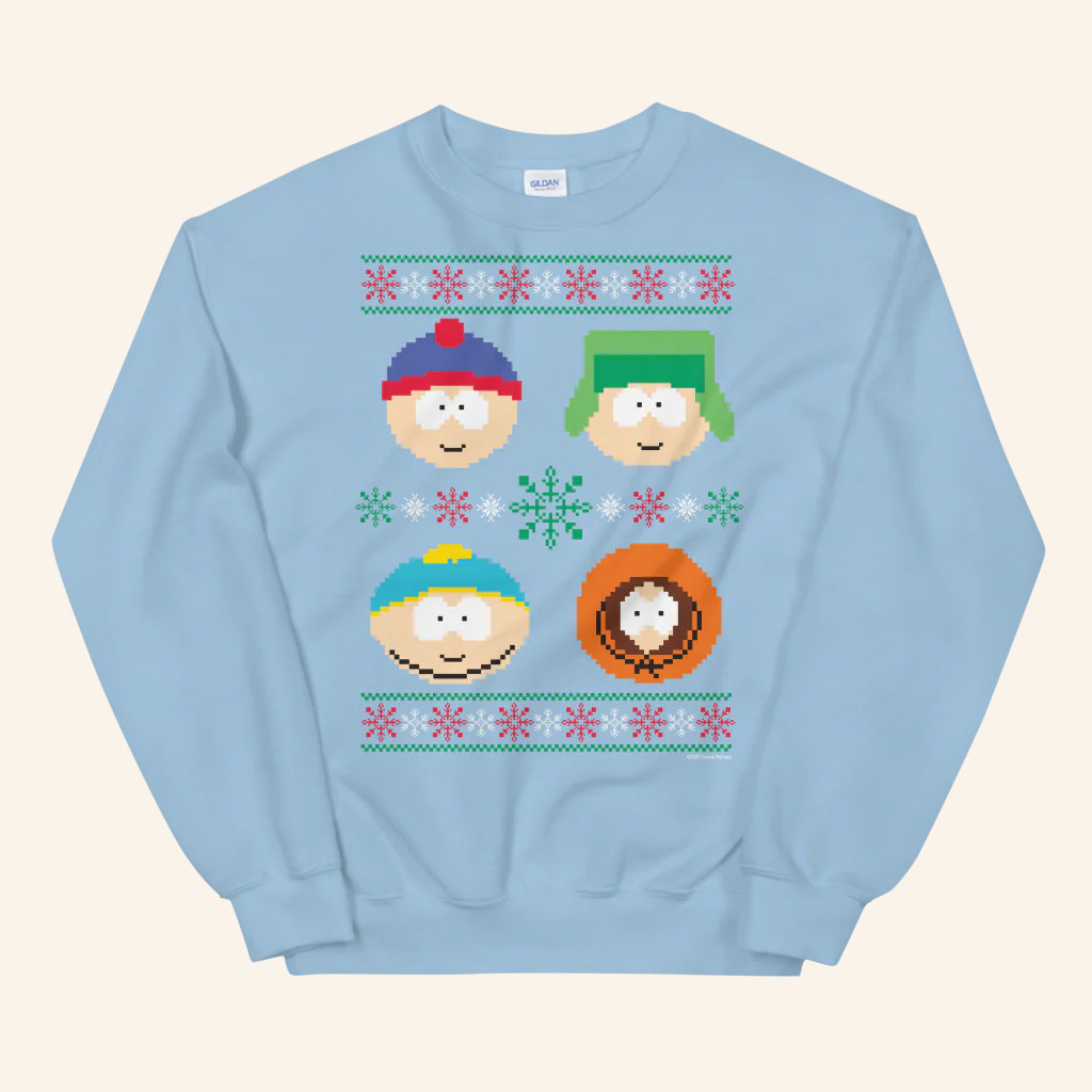 South Park Merch South Park Character Holiday Crewneck Sweatshirt Gifts For Friends