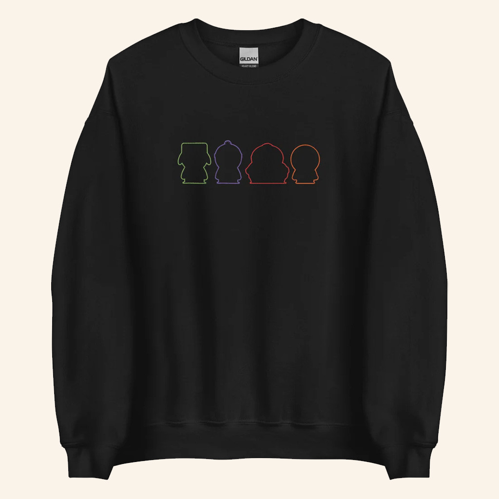 South Park Merch South Park Embroidered Boys Silhouettes Sweatshirt Present For Him