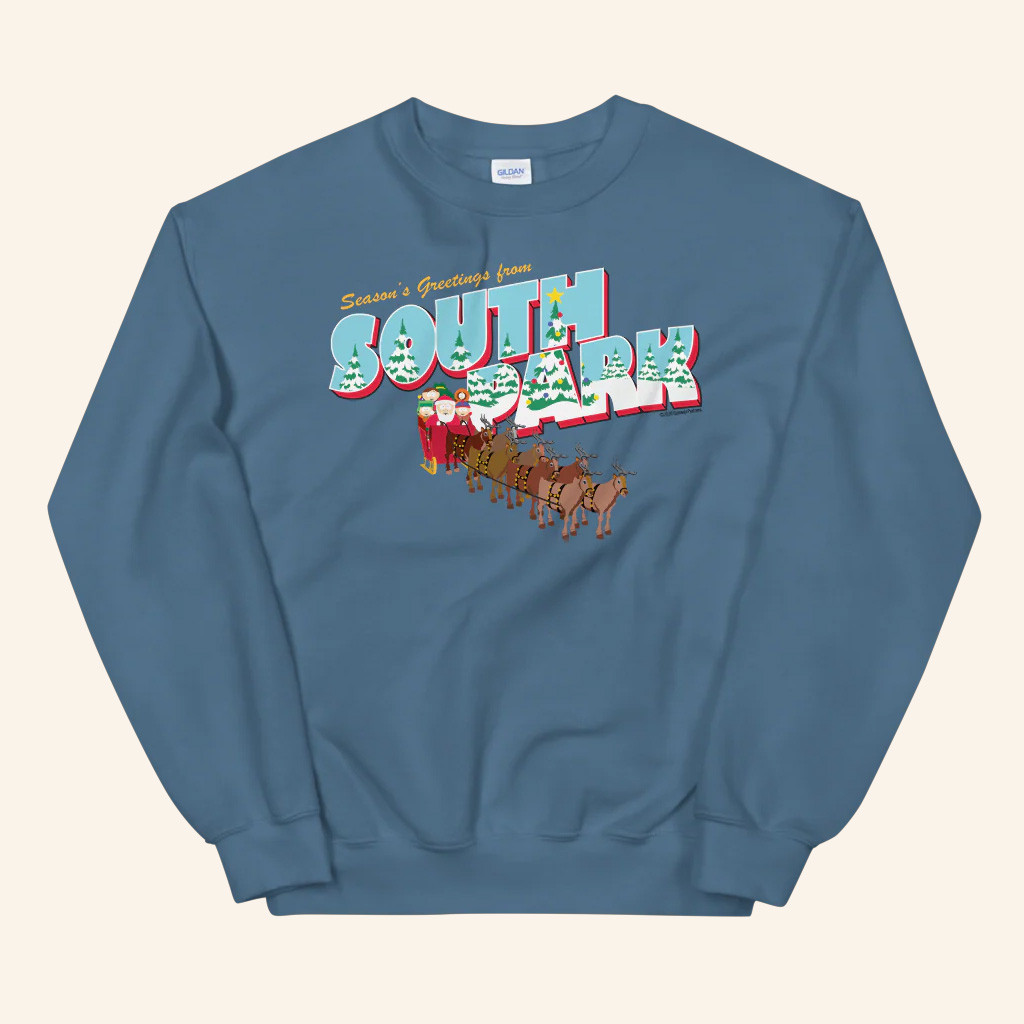 South Park Merch South Park Season's Greetings Holiday Sweatshirt Christmas Ideas For Him