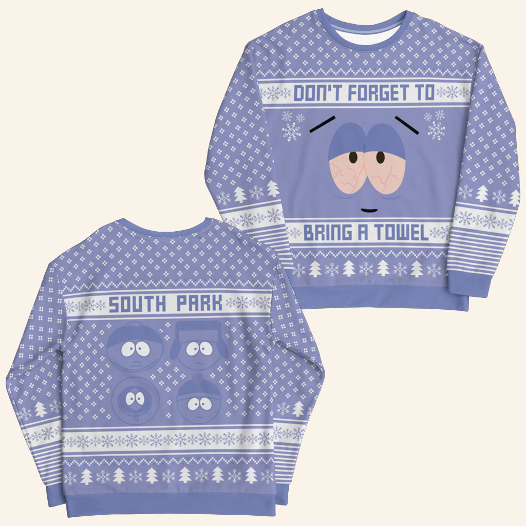 South Park Merch South Park Towelie Ugly Holiday Sweatshirt Cool Christmas Gifts For Guys