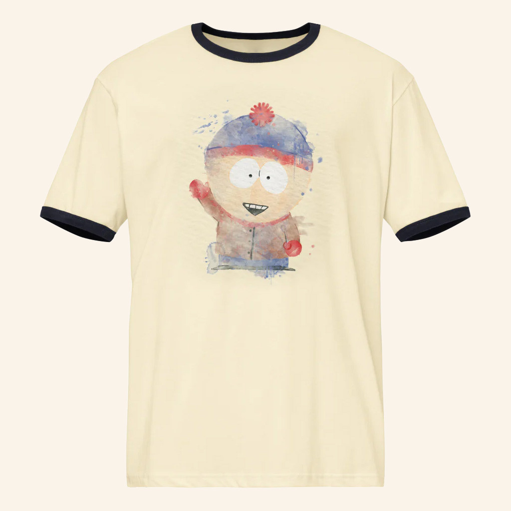 South Park Merch South Park Watercolor Ringer T-Shirt Xmas Presents For Her