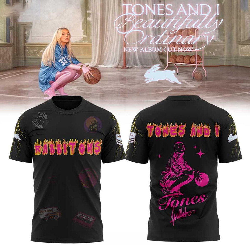 South Sydney Rabbitohs Tones And I Beautifully Ordinary Tour 2025 T-Shirt Fan Merch Gifts