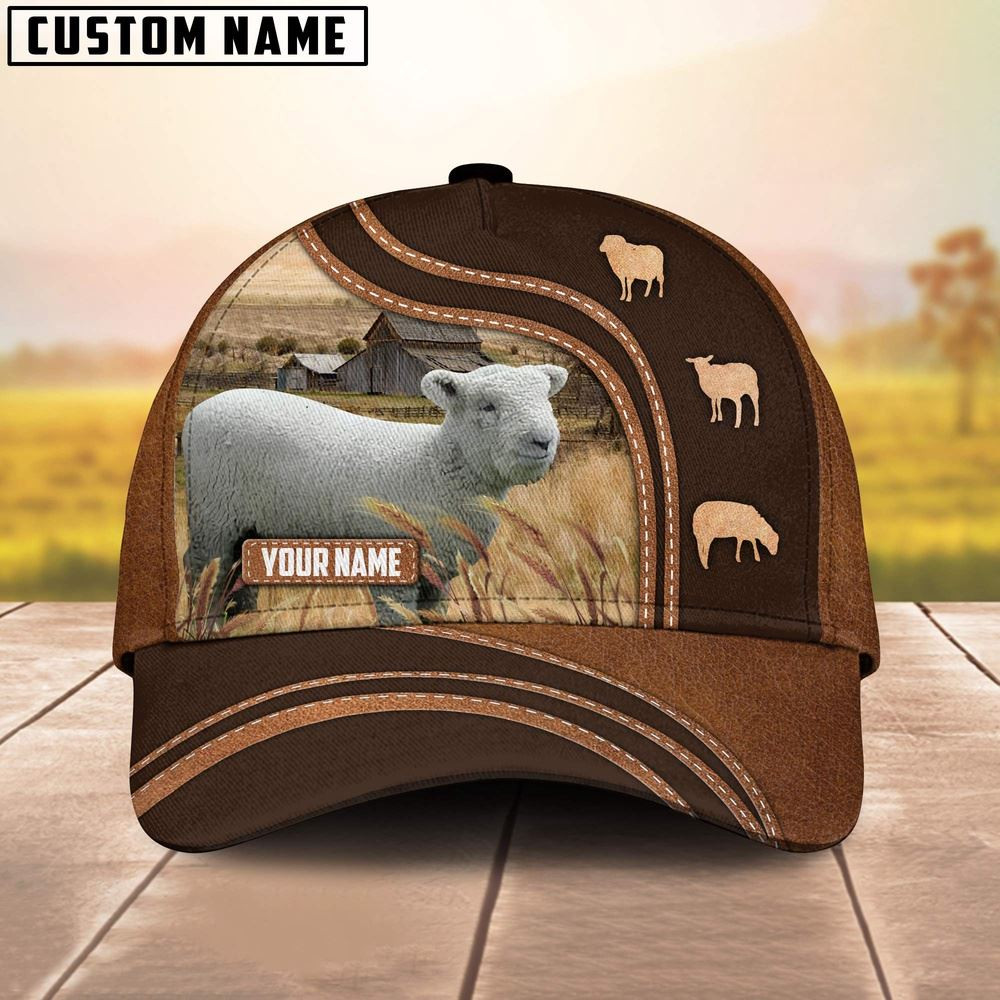 Southdown Sheep Customized Name Brown Cap Farmer Baseball Cap Gift For Farmer