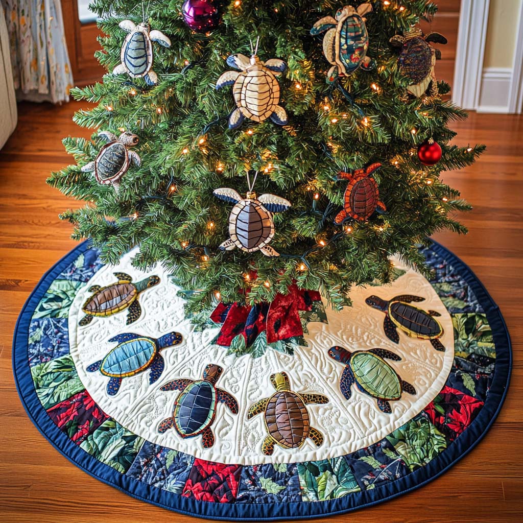 Southern Breeze Christmas Quilted Tree Skirt Special Holiday Tree Skirt Gift for Newlyweds