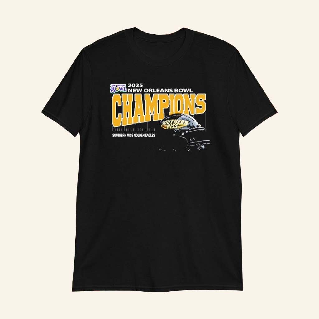 Southern Miss Golden Eagles Football Are New Orleans Bowl Champions Helmet At Caesars Superdome On December 23 2025 T-shirts