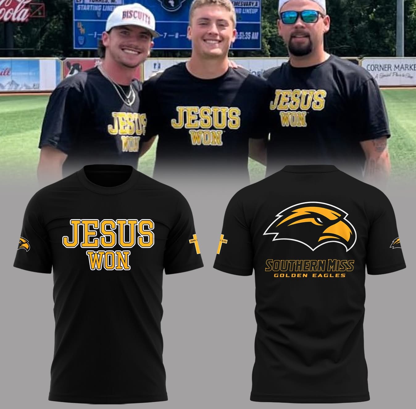 Southern Miss Golden Eagles Jesus Won T-Shirt Gifts For Husband