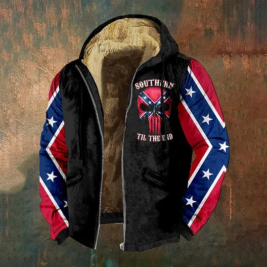 Southern Til The End Old Dixie Zip Hoodie Skull Southern Cross Clothing Gifts For Men Southern Til The End Old Dixie Zip Hoodie Skull Southern Cross Clothing Gifts For Men