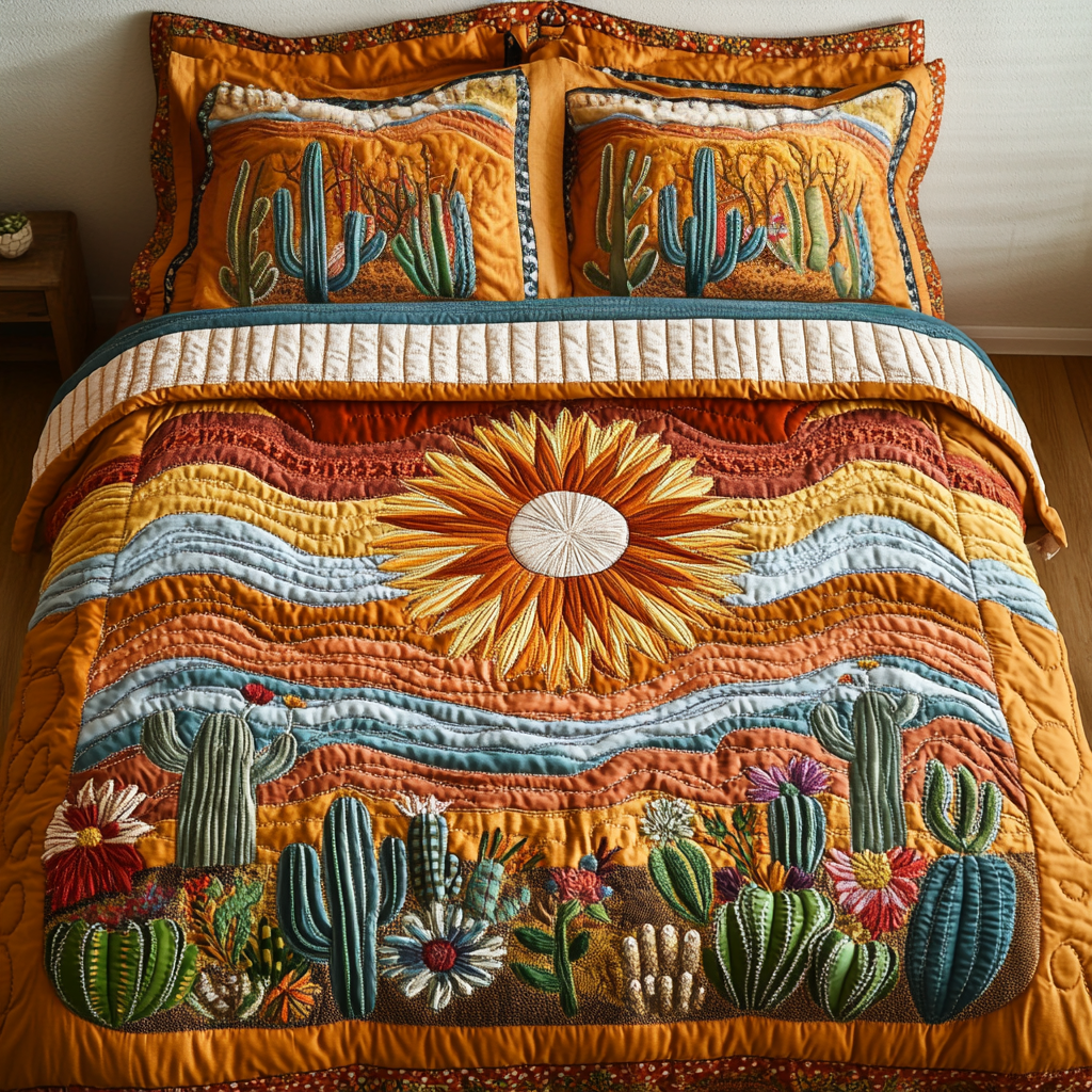 Southwest Charm Quilted Bedding Set Best Comforter Sets Christmas Cactus Gift