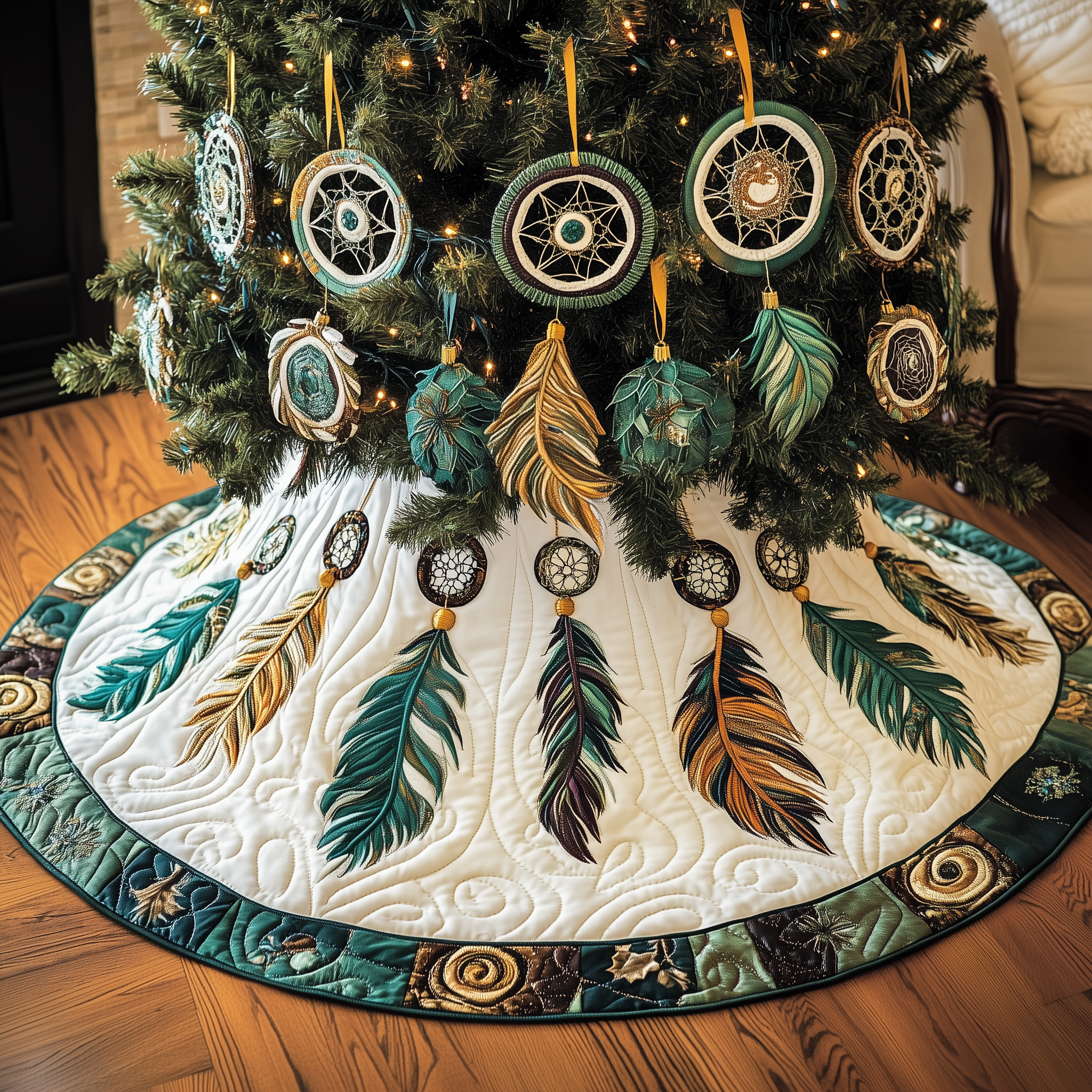 Southwest Dreamcatchers Quilted Tree Skirt Adorable Easter Gift Merch