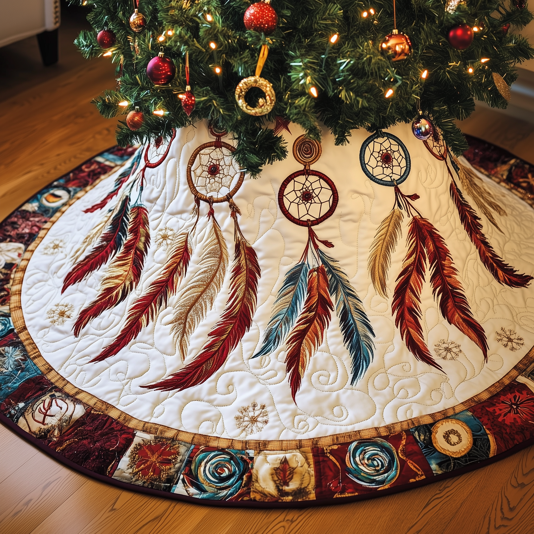Southwest Dreamcatchers Quilted Tree Skirt Best New Year Gift Merch