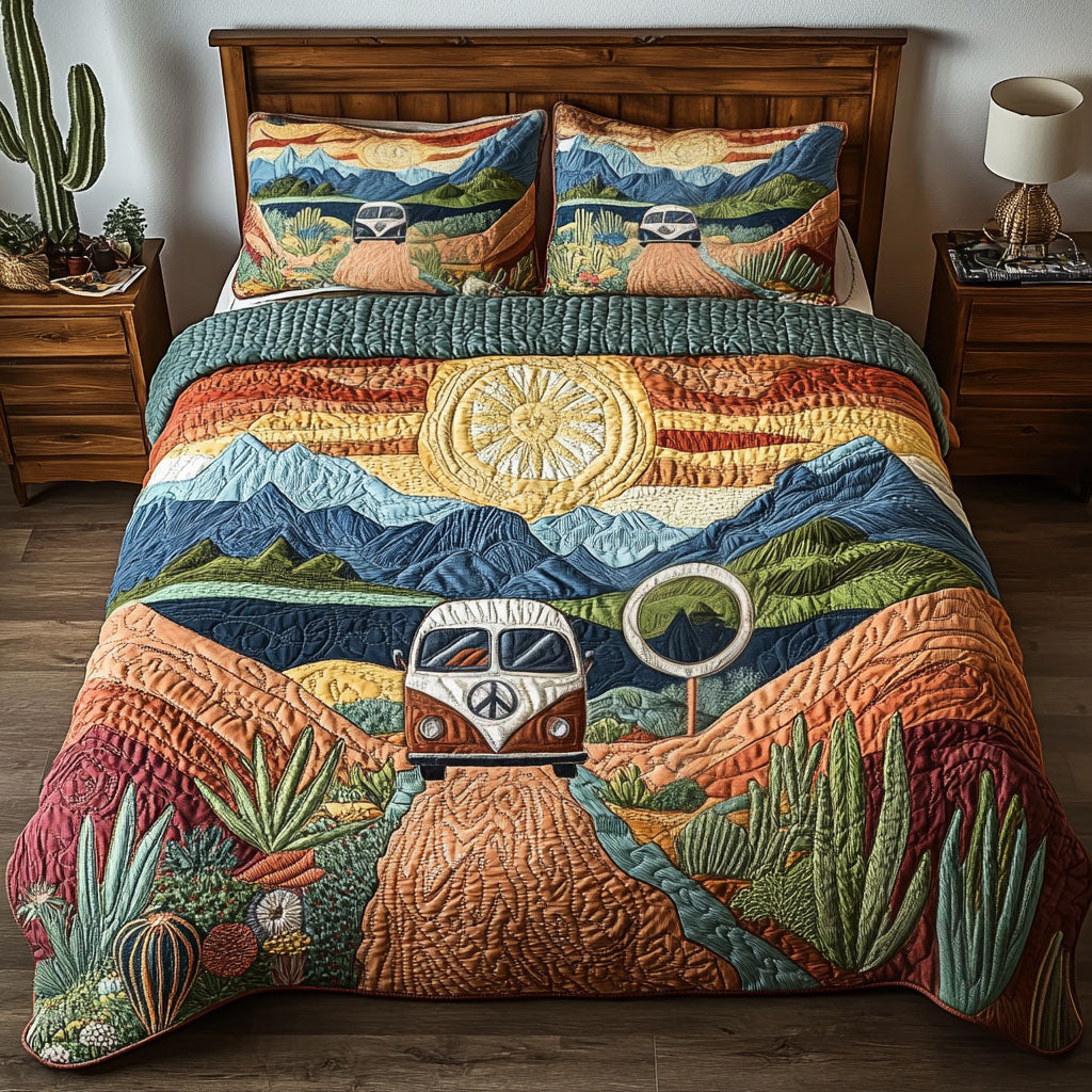 Southwest Escape Quilted Bedding Set Bedroom Decorations Birthday Gift For Hippie Friend