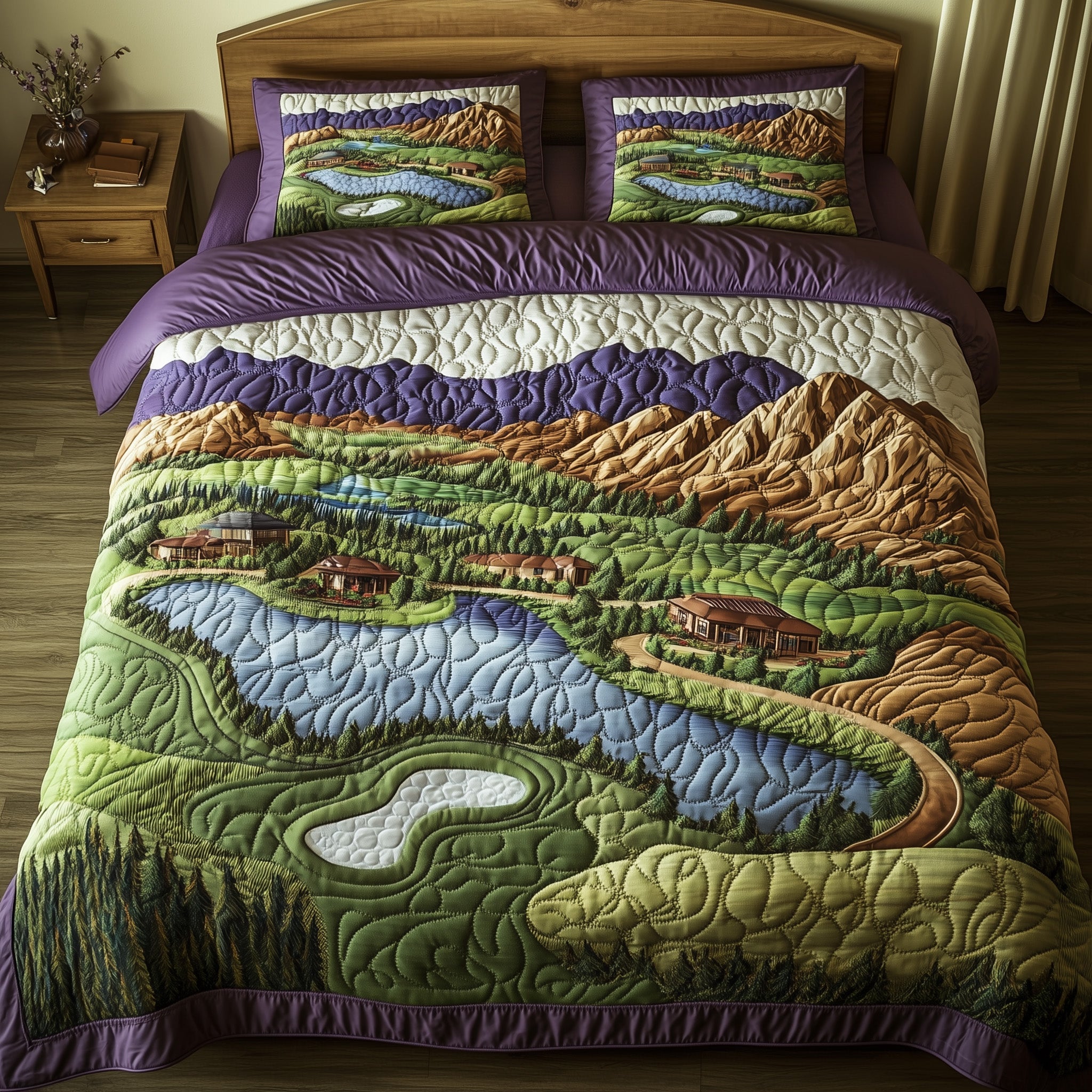 Southwest Golf Dreams Quilted Bedding Set Duvet Cover Bedspread Cool Golf Gifts