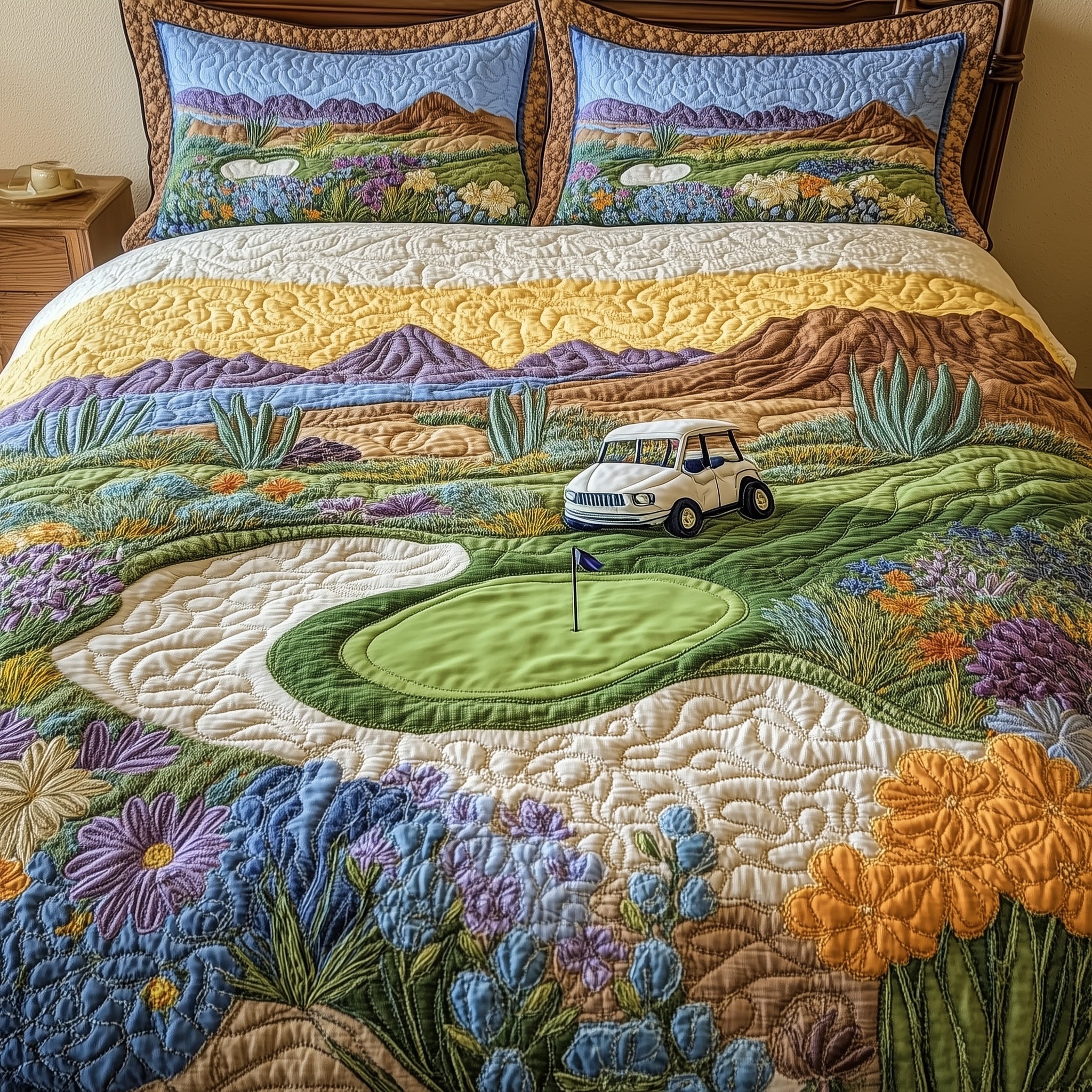 Southwest Golf Dreams Quilted Bedding Set Lightweight
