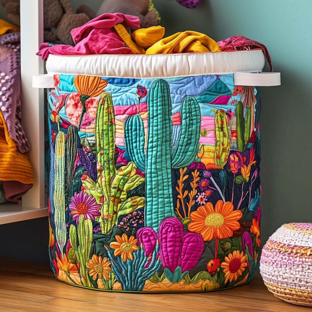 Southwest Soul Quilted Laundry Basket Practical Home Storage Gift with Quilted Design