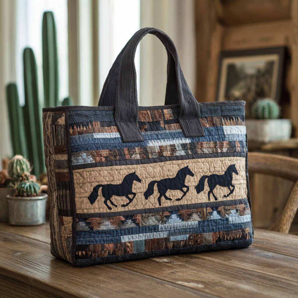 Southwest Spirit Quilted Tote Bag Unique Gifts For Horse Lovers
