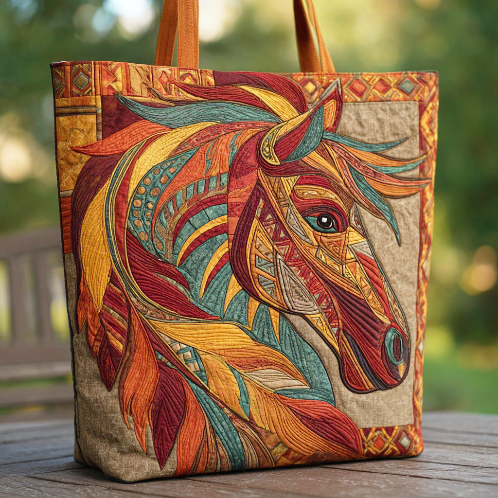 Southwestern Gallop Quilted Tote Bag Gifts For The Horse Lover Woman