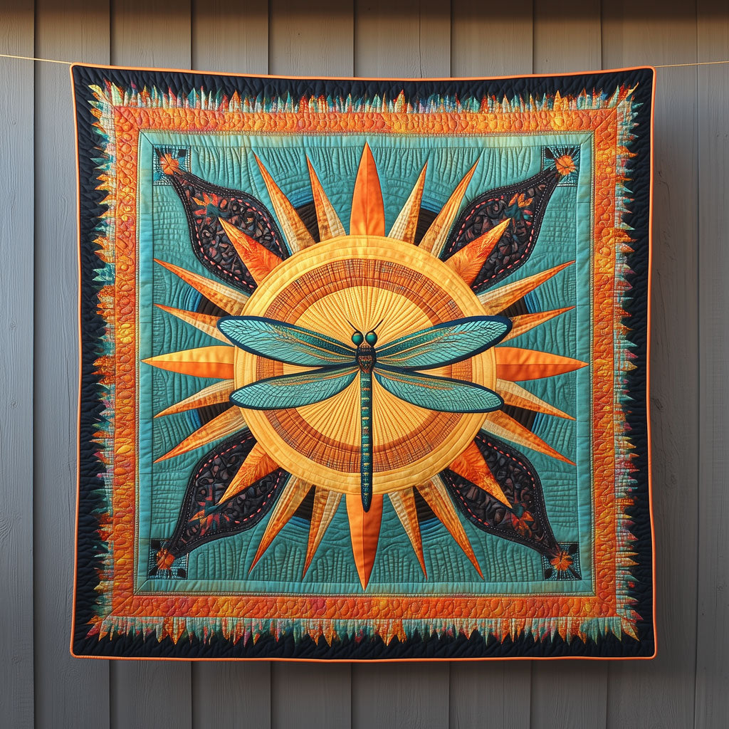 Southwestern Sunburst Dragonfly Quilt Soft Quilt Blanket Gift to Warm Hearts