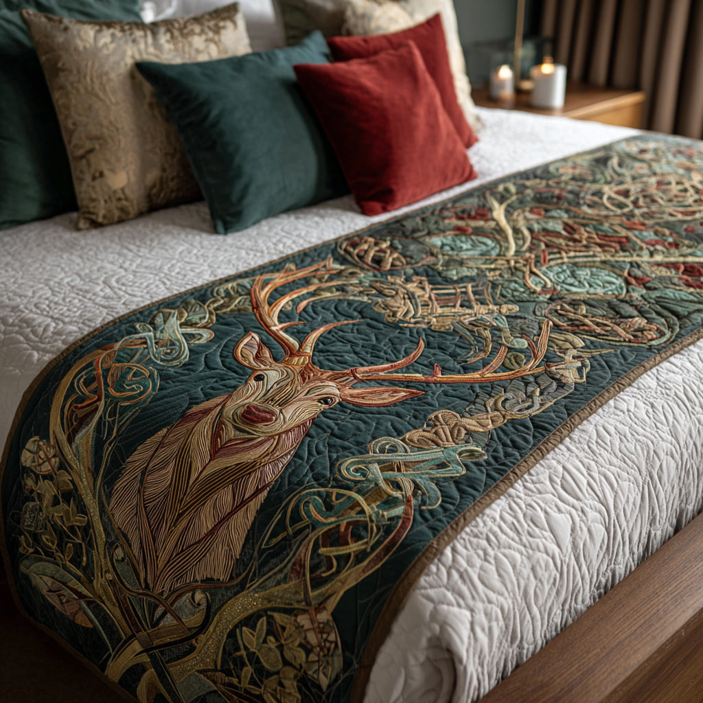 Sovereign Horns Quilted Bed Runner Bedroom Decor Ideas Gifts For Deer Lovers