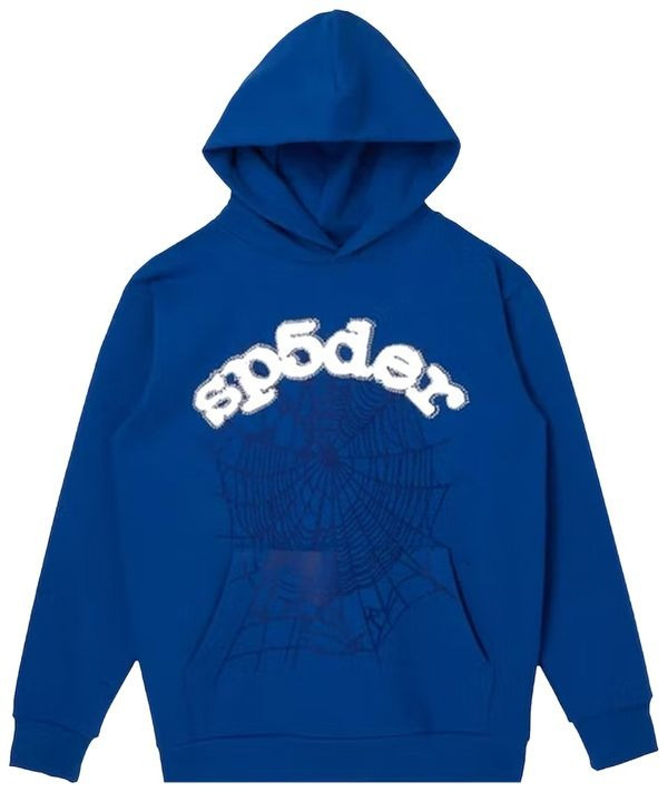 Sp5der Hoodie Blue 555 Spider Clothing Merchandise Spider Web Hoodie Gifts For Bro