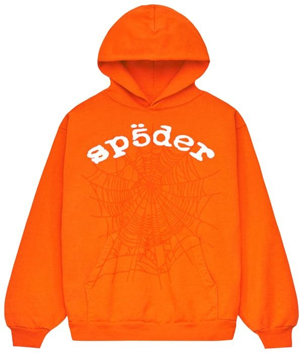 Sp5der Legacy Hoodie Orange 555 Spider Web Hoodie Apparel Gifts For Him Her