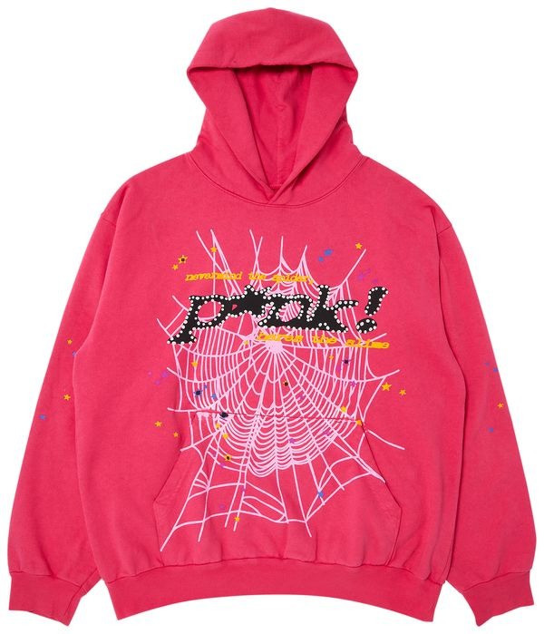 Sp5der Pnk Hoodie Pink 555 Spider Web Hoodie Apparel Merchandise Gifts For Brothers