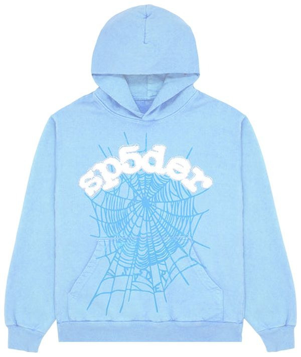 Sp5der Web Hoodie Sky Blue Light Blue Sp5der Clothing Merchandise Gifts For Him