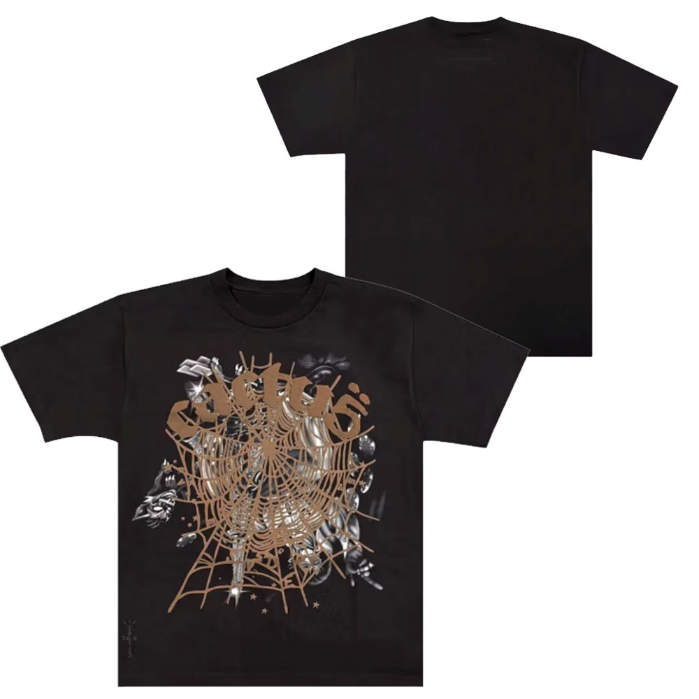 Sp5der x Travis Scott Cactus Jack Airbrush T-Shirt Cactus Jack Merch Clothing Gifts