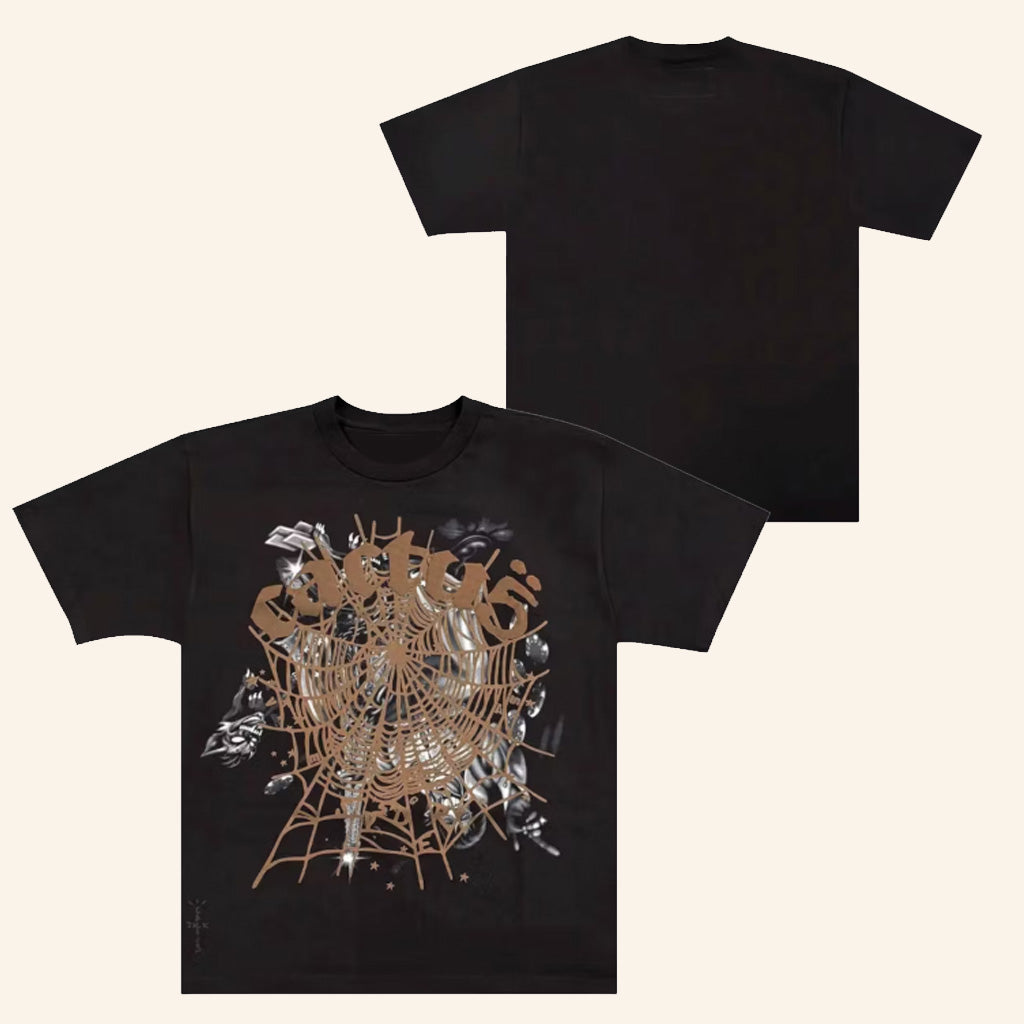 Sp5der x Travis Scott Cactus Jack Airbrush T-Shirt Cactus Jack Merch Fans Clothing Gifts Sp5der x Travis Scott Cactus Jack Airbrush T-Shirt Cactus Jack Merch Fans Clothing Gifts