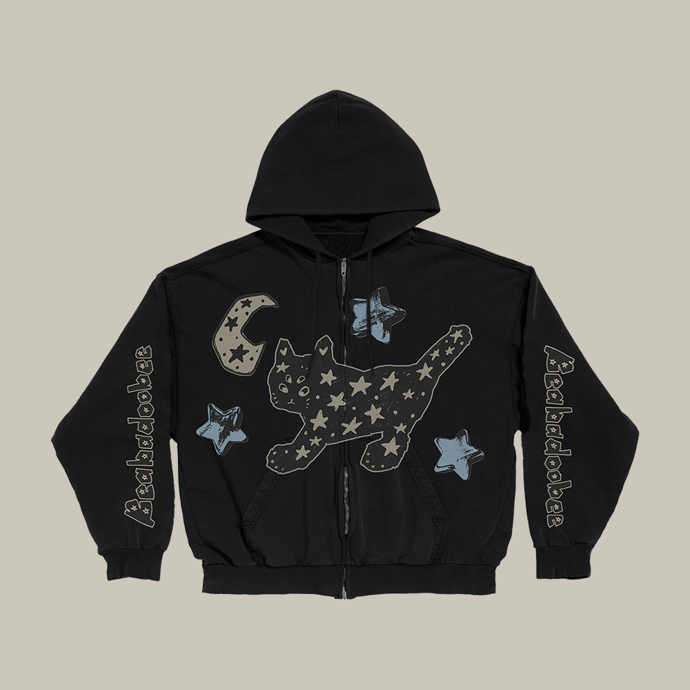 Space Cat Beabadoobee Zip Hoodie Beabadoobee Music Fan Merch Unique Gift For Cat Lovers