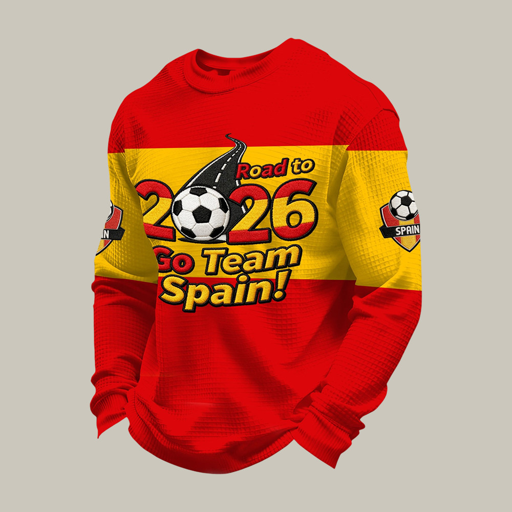 Spain FIFA World Cup Team Long Sleeve Shirt Road To 2026 To Team Spain Apparel Gift For Him