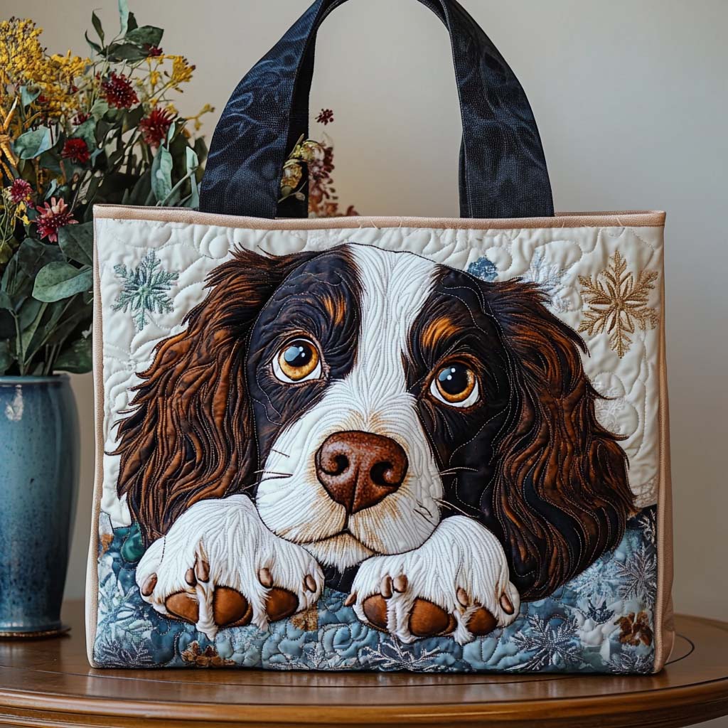 Spaniel Charm Quilted Tote Bag Christmas Presents For Mom
