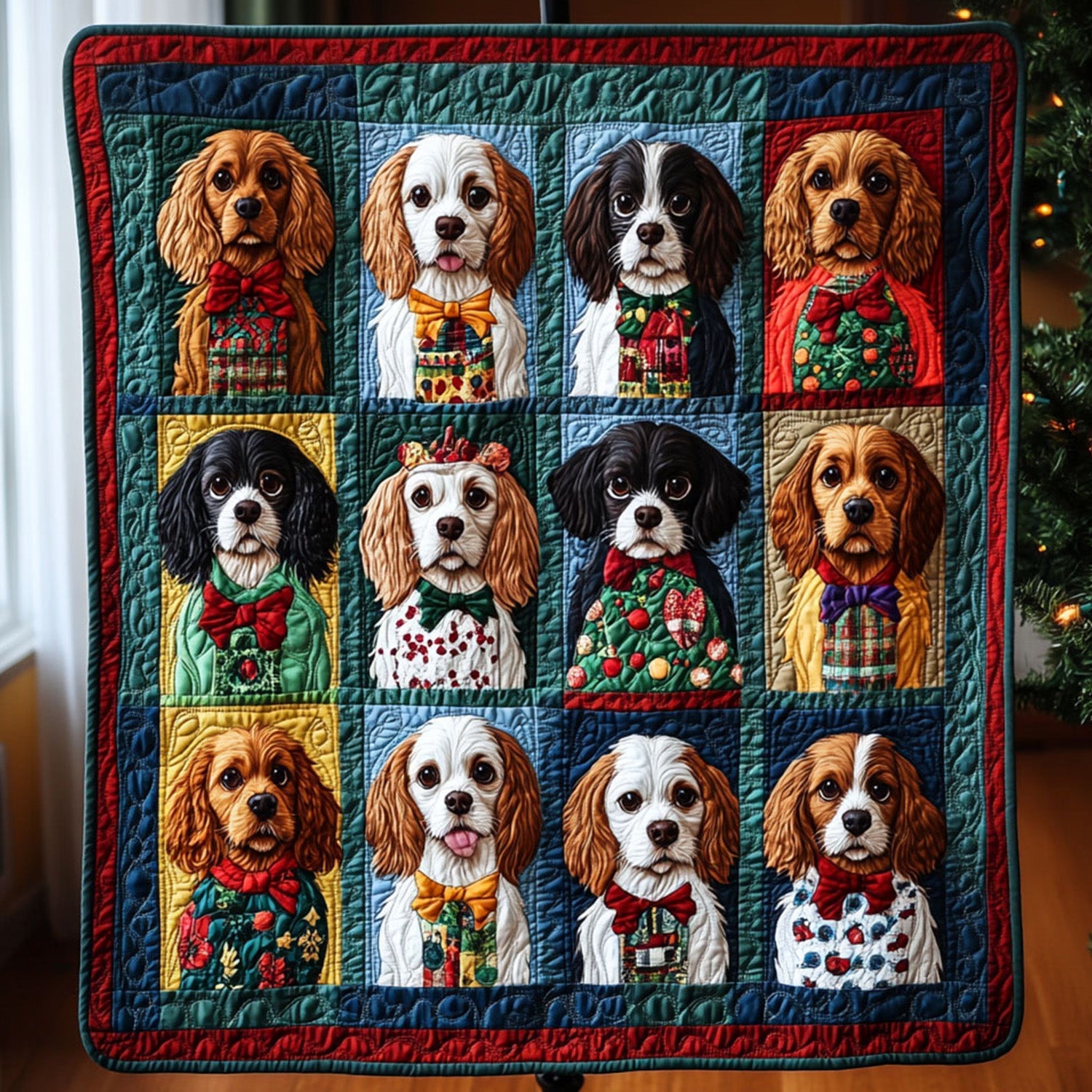 Spaniel Forever Quilted Blanket Gift For Animal Lover