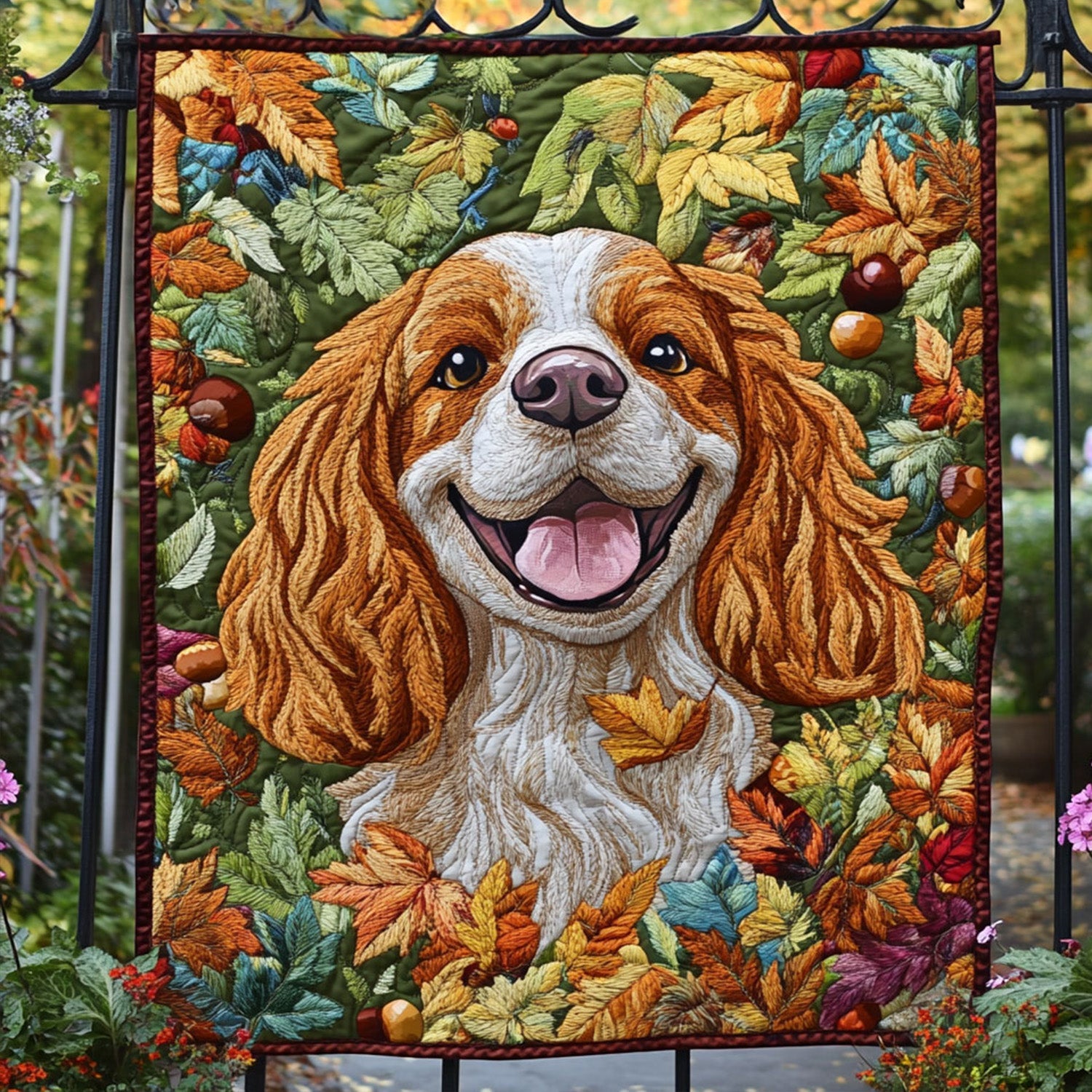 Spaniel in Autumn Fields Quilted Blanket Dog And Owner Gift Ideas