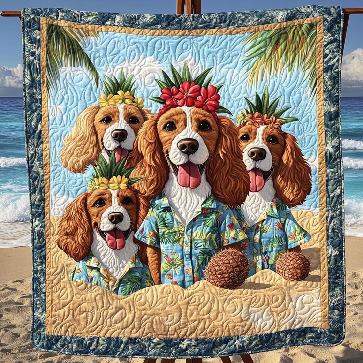 Spaniel in Rustic Fields Quilted Blanket Dog And Owner Gift Ideas