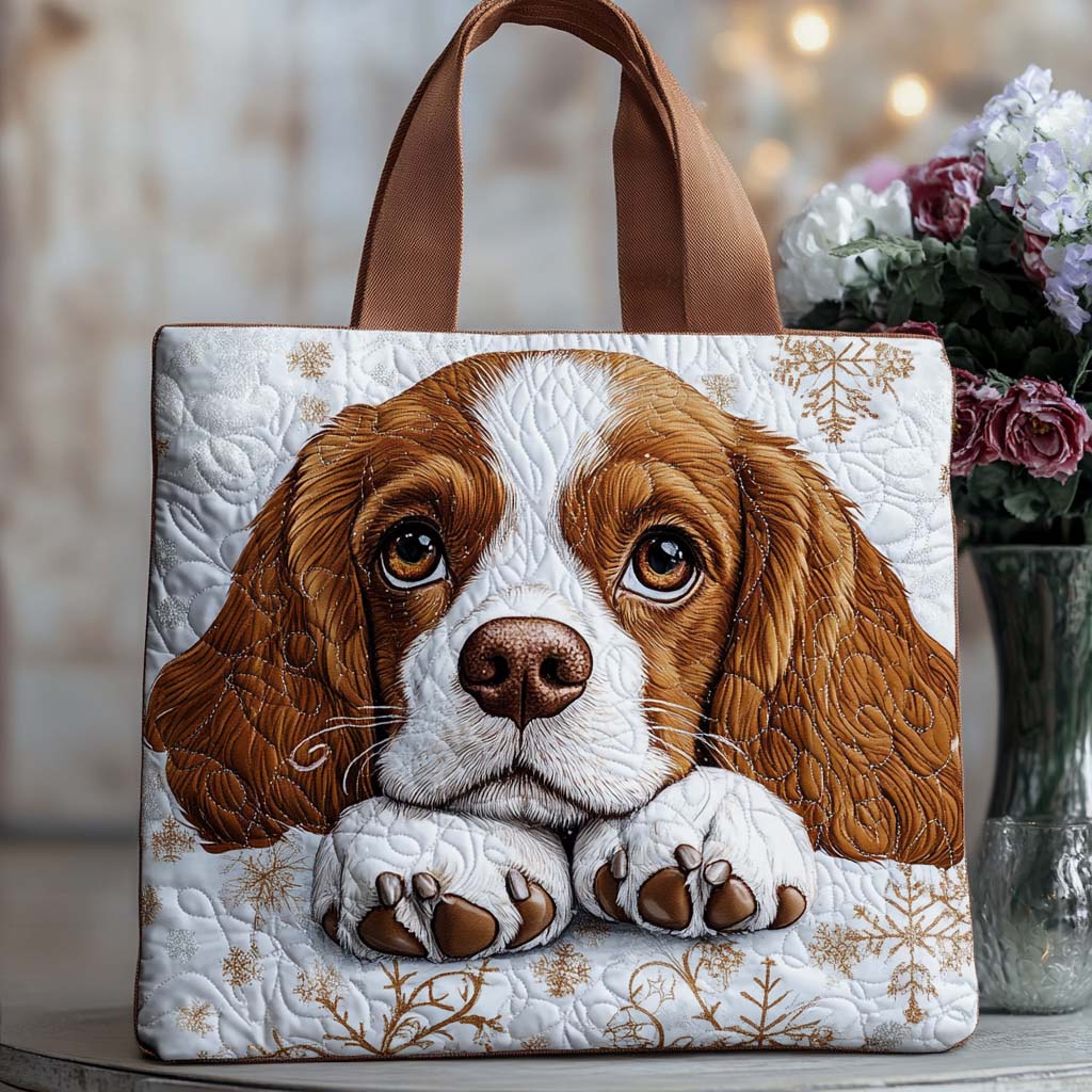 Spaniel Pup Quilted Tote Bag Best Christmas Gifts For Men