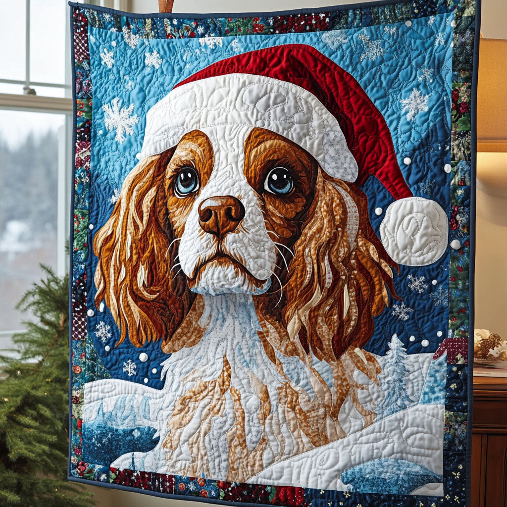 Spaniel Starry Night Quilted Blanket Gift For Animal Lover