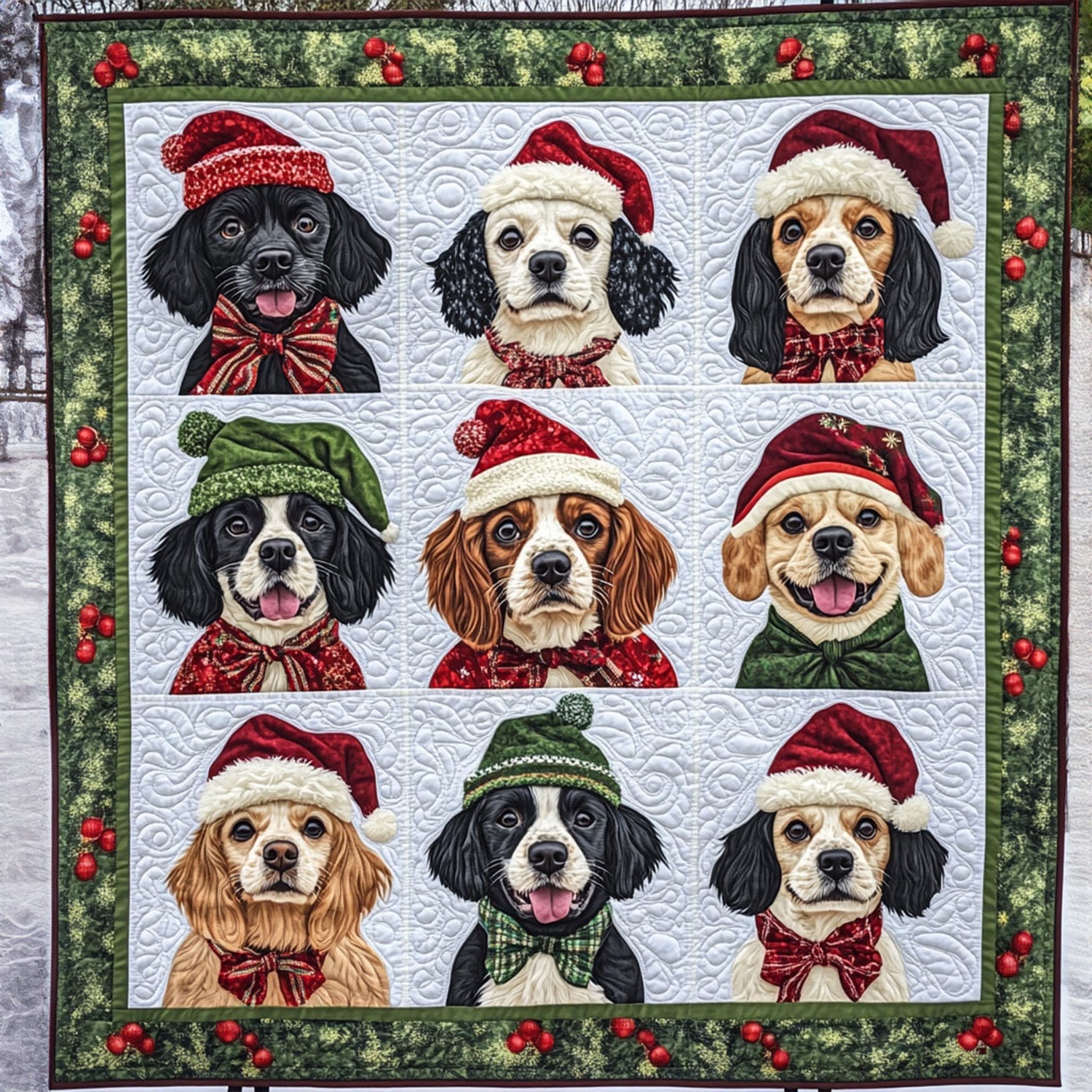 Spaniel Winter Companions Quilted Blanket Dog And Owner Gift Ideas